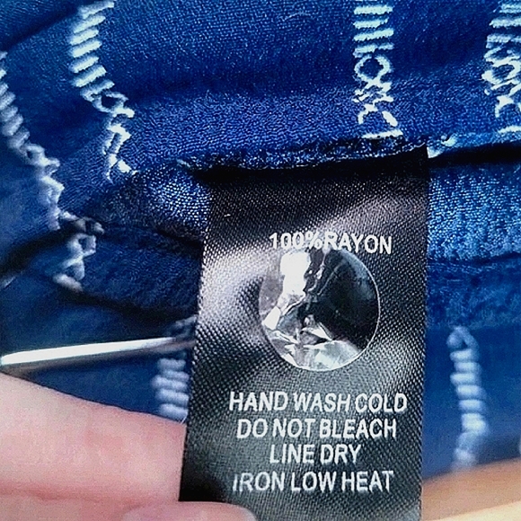 Lulus Bit Of Flair Kick Flare Pants size Small Tie Waist Navy Blue - Picture 8 of 9